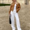 Womens Cropped Tweed Blazers Jacket Collarless Button Down Business Casual 2025 Fall Outfits Winter Coats