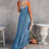 51o8JZwEf3L.jpg Womens Summer Cotton Strapless Elastic Smocked Boho Beach Casual Flowy Maxi Tube Dresses