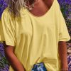 Womens Oversized Peace Love Joy Tshirts Summer Casual V Neck Short Sleeve Tops Embroidery Letter Boho Tee Shirts