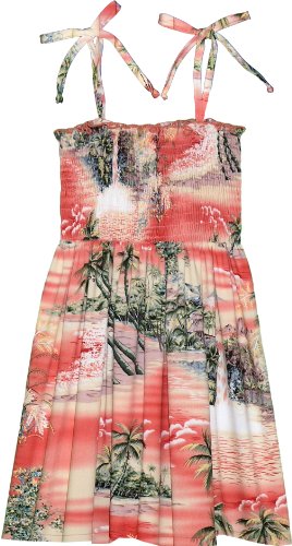 Girls Paradise Island Surf Elastic Tube Top Sundress
