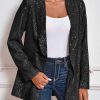 Women's Sequin Shiny Blazer Casual Laple Long Sleeve Sparkly Party Jackets Blazer